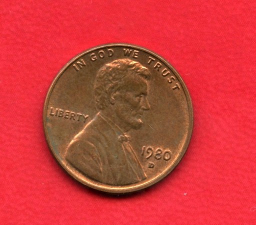 1980D - STATI UNITI - 1 CENT. LINCOLN - LOTTO/M26219