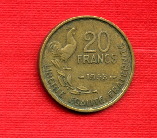 1953 - LOTTO/M21822 - FRANCIA - 20 FRANCHI GALLETTO 4 PIUME