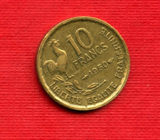1950 - LOTTO/M21816 - FRANCIA - 10 FRANCHI GALLETTO