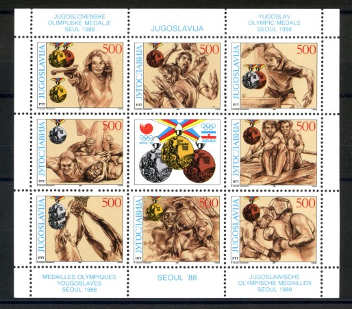 1988 - JUGOSLAVIA - LOTTO/38499 - OLIMPIADI DI SEOUL 8v. - NUOVI