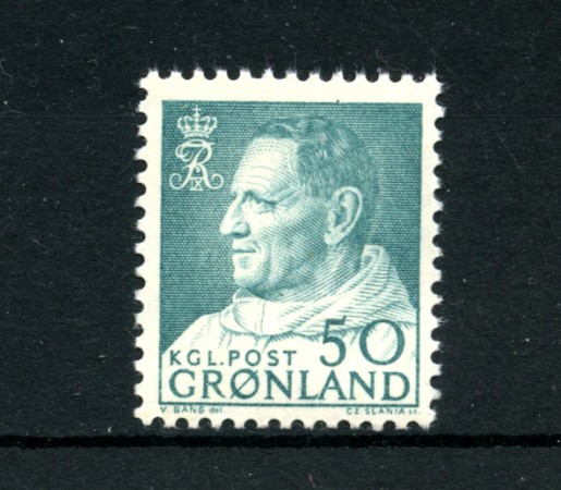 GROENLANDIA - 1963/68 - LOTTO/21968 - 50 o. AZZURRO VERDE - NUOVO