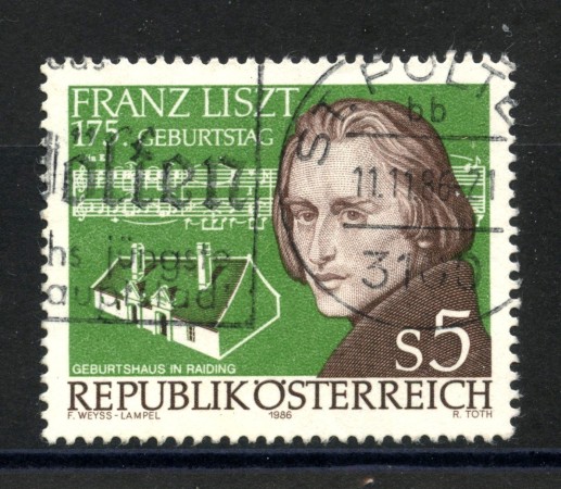 1986 - AUSTRIA - LOTTO/39532 - FRANZ LISZT - USATO