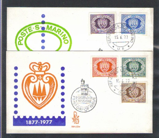 1977 - LOTTO/7976Z - SAN MARINO - CENTENARIO FRANCOBOLLI - FDC