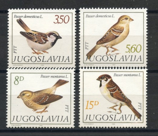 1982 - JUGOSLAVIA - LOTTO/38266 - FAUNA UCCELLI 4v. - NUOVI