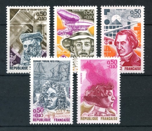 1973 - FRANCIA - PERSONAGGI FAMOSI 5v. - NUOVI - LOTTO/26058