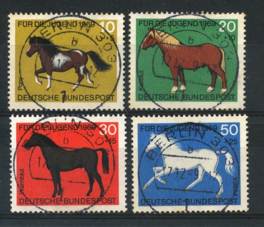 1969 - GERMANIA FEDERALE - PRO GIOVENTU' CAVALLI 4v. - USATI - LOTTO/30954U