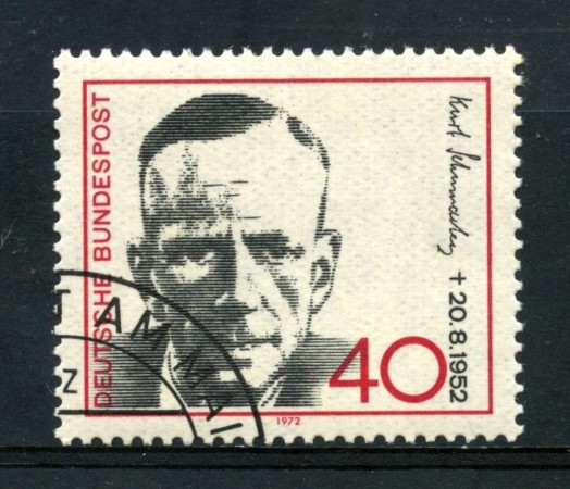 1972 - GERMANIA - KURT SCHUMACHER - USATO - LOTTO/31060U