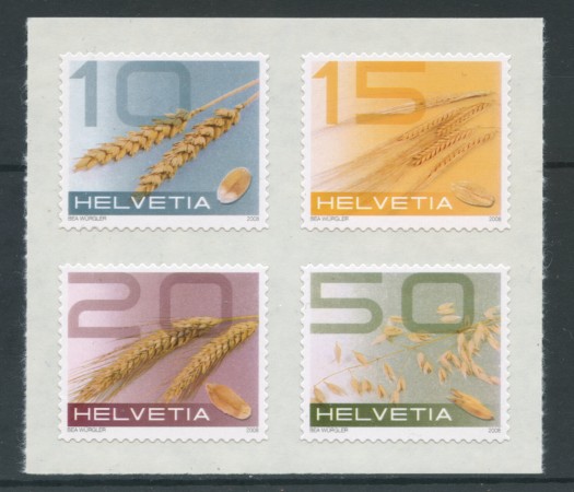 2008 - LOTTO/23940 - SVIZZERA - I CEREALI 4v. NUOVI ADESIVI