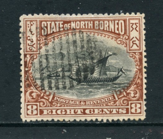 1897/900 - NORD BORNEO - 8 CENT. BBRUNO ROSSO E NERO - USATO - LOTTO/26990