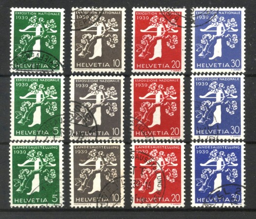 1939 - SVIZZERA - LOTTO/40672 - ESPOSIZIONE DI ZURIGO 12v . - USATI