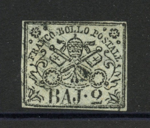 1852 - STATO PONTIFICIO - LOTTO/40345 - 2 BAJ VERDE OLIVA - USATO