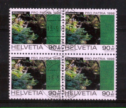 1998 - LOTTO/SVI1579QU - SVIZZERA - 90+40c. PRO PATRIA - QUARTINA USATA