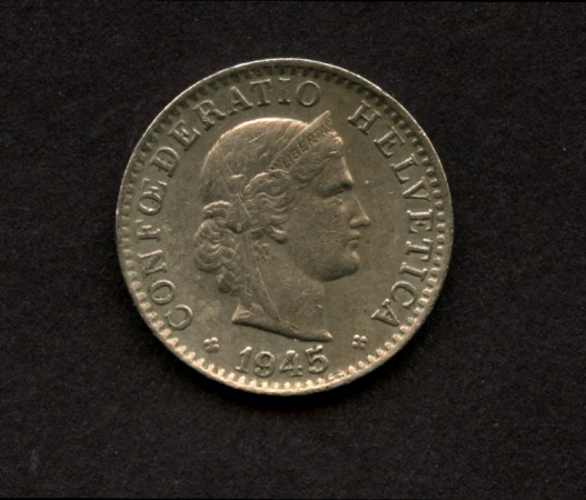 1945 - LOTTO/M15336 - SVIZZERA  - 20 CENTESIMI (RAPPEN)