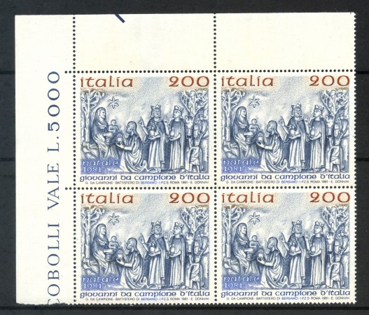 1981 - LOTTO/6754Q - REPUBBLICA - NATALE - QUARTINA NUOVI