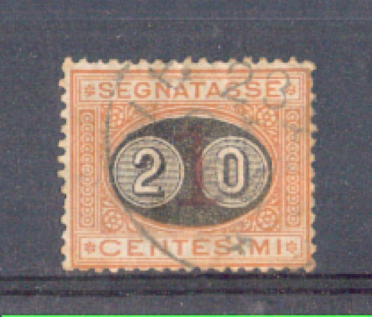 1890 - LOTTO/REGT18U - REGNO - SEGNATASSE 20c. su 1c. USATO