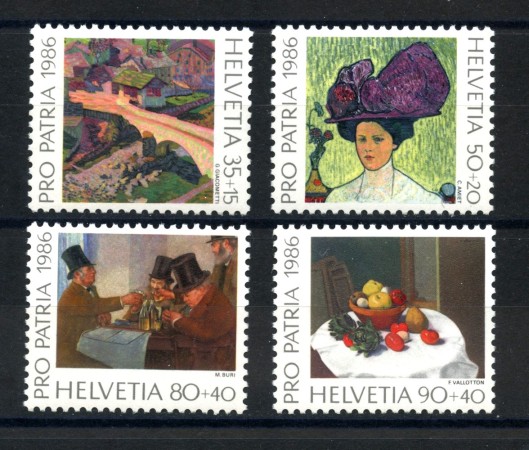 1986 - LOTTO/39477 - SVIZZERA - PRO PATRIA 4v. - NUOVI