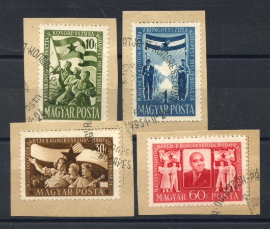 1951 - LOTTO/13848 - UNGHERIA - 2° CONGRESSO LAVORATORI 4v. - USATI