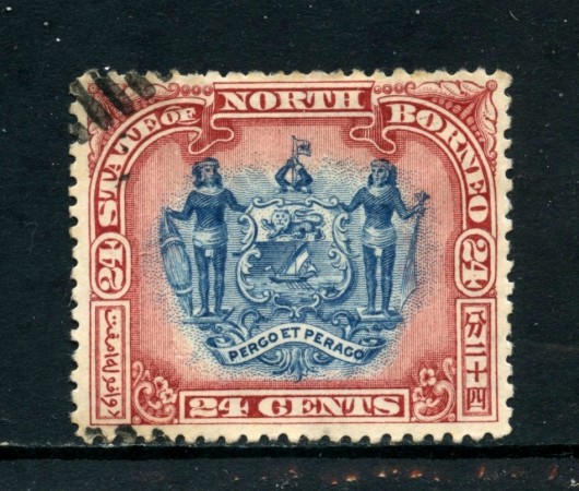 1897/900 - NORD BORNEO - 24 CENT. ROSSO E BLU - USATO - LOTTO/26993