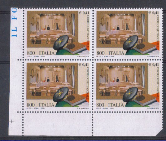 1999 - LOTTO/5030 - REPUBBLICA - 800 L. CORTE COSTITUZIONALE
