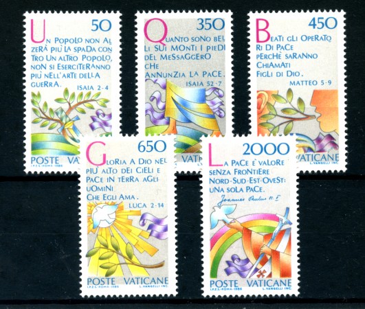 1986 - LOTTO/22189 - VATICANO - ANNO DELLA PACE 5v. - NUOVI
