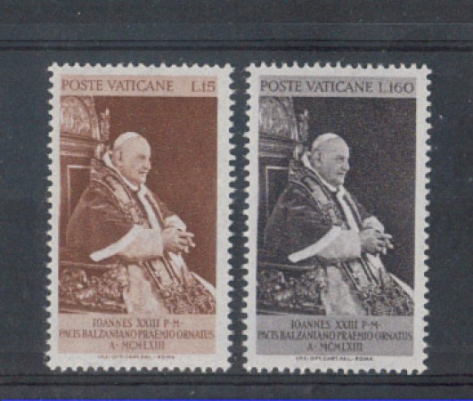 1963 - LOTTO/5890 - VATICANO - PREMIO BALZAN 2v.