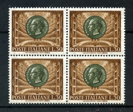 1963 - LOTTO/6423Q - REPUBBLICA - PIETRO MASCAGNI - QUARTINA NUOVI