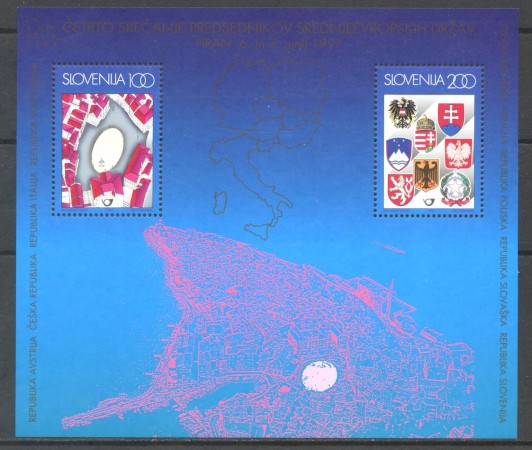 1997 - SLOVENIA - RIUNIONE PRESIDENTI STATI EUROPA CENTRALE - FOGLIETTO NUOVO - LOTTO/33933