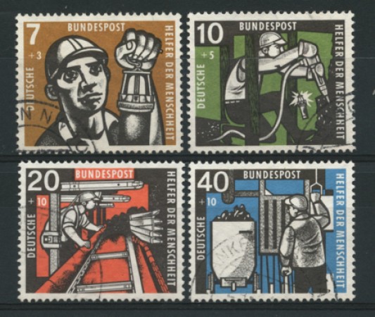 1957 - LOTTO/11879 - GERMANIA FEDERALE - PRO MINATORI 4v. - USATI