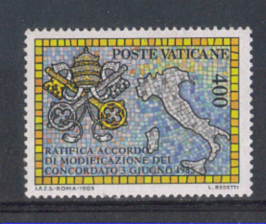 1985 - LOTTO/5797 - VATICANO - RETIFICA CONCORDATO 1v. - NUOVO