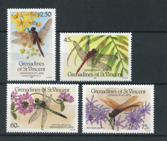 1986 - ST.VINCENT GRENADINES - LOTTO/20165 - LIBELLULE 4v. - NUOVI