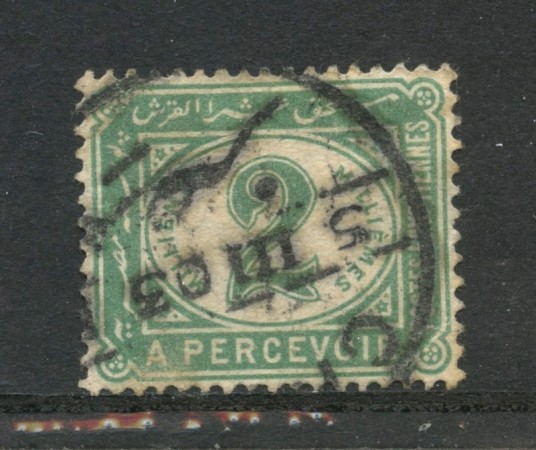 1889 - EGITTO - 2 m. VERDE SEGNATASSE USATO - LOTTO/30689