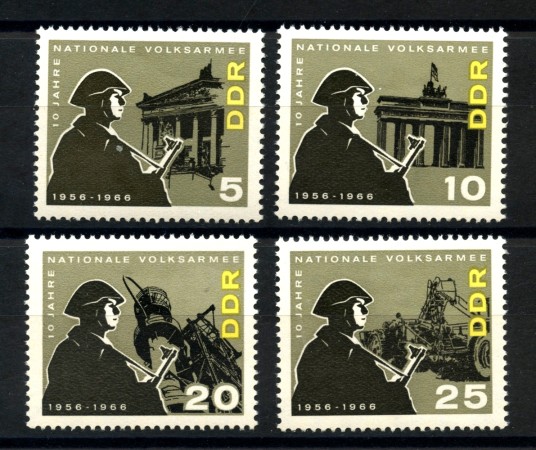 1966 - GERMANIA DDR - ARMATA POPOLARE 4v. - NUOVI - LOTTO/36206