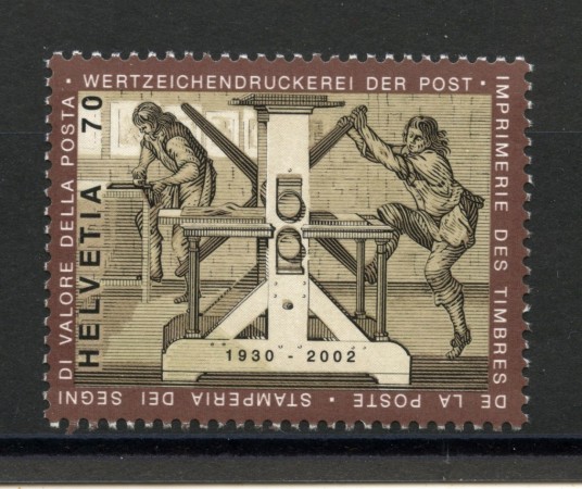 2002 - SVIZZERA - TIPOGRAFIA DELLE POSTE - NUOVO - LOTTO/37373