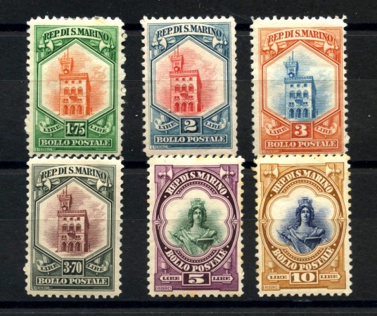 1929 - SAN MARINO - SOGGETTI VARI 6v. - LINGUELLATI - LOTTO/36767 