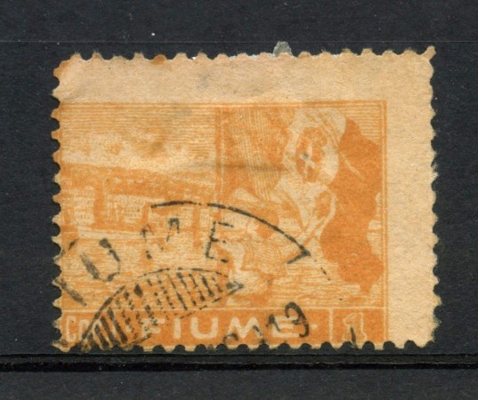 1919 - FIUME - LOTTO/48000 - 1 CORONA OCRA USATO VARIETA'