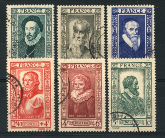 1943 - LOTTO/12885 - FRANCIA - CELEBRITA' DEL XVI° SECOLO 6v. - USATI
