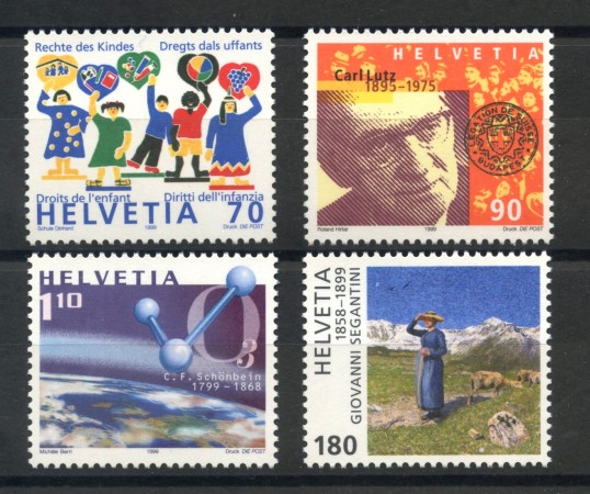 1999 - SVIZZERA - ANNIVERSARI 4v. - NUOVI - LOTTO/37321