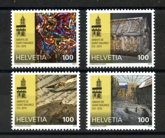 2015 - SVIZZERA - LOTTO/37869 - ABBAZIA DI SAINT MAURICE 4v. - NUOVI