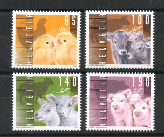 2013 - SVIZZERA - LOTTO/37838 - ANIMALI DELLA FATTORIA 4v. - NUOVI