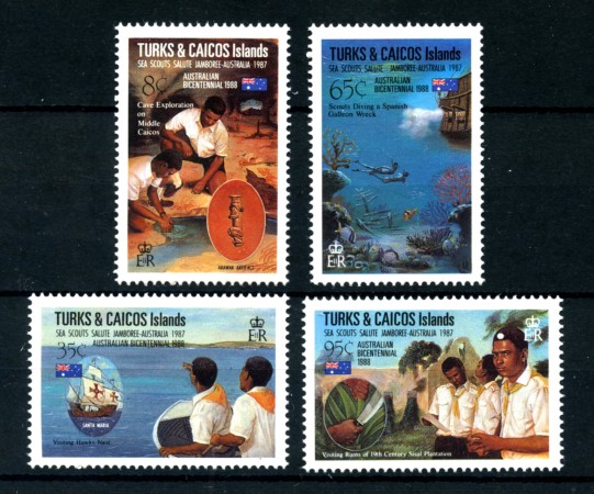 1988 - TURKS & CAICOS - LOTTO/20126 - JAMBOREE MONDIALE  4v. - NUOVI