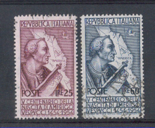 1954 - LOTTO/6247U - REPUBBLICA - AMERIGO VESPUCCI 2v. USATI