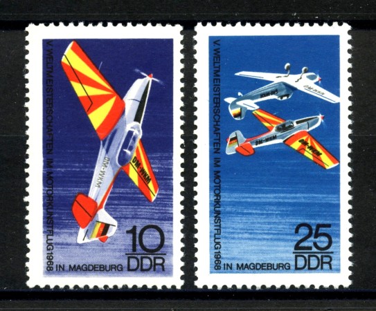 1968 - GERMANIA DDR - ACROBAZIA AEREA  2v. - NUOVI - LOTTO/36276