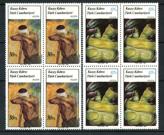 1987 - CIPRO TURCA - LOTTO/19636Q - DIPINTI 2v.  - QUARTINE