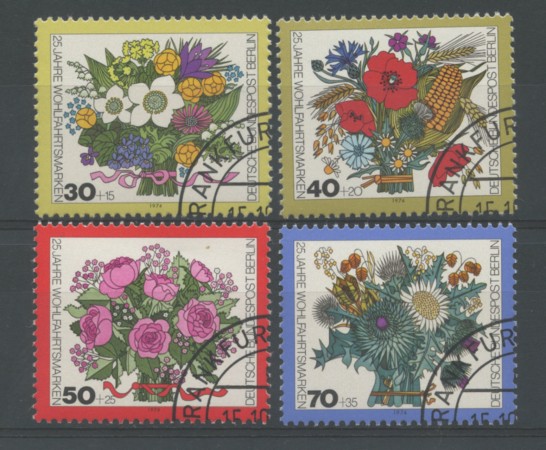 1974 - LOTTO/15573U - BERLINO - BENEFICENZA FIORI 4v. - USATI