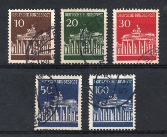 1966 - GERMANIA FEDERALE - PORTA DI BRANDEBURGO 5v. - USATI - LOTTO/30904U