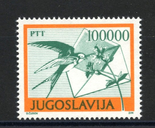1989 - JUGOSLAVIA - LOTTO/38527 - POSTA ORDINARIA 100.000d. - NUOVO