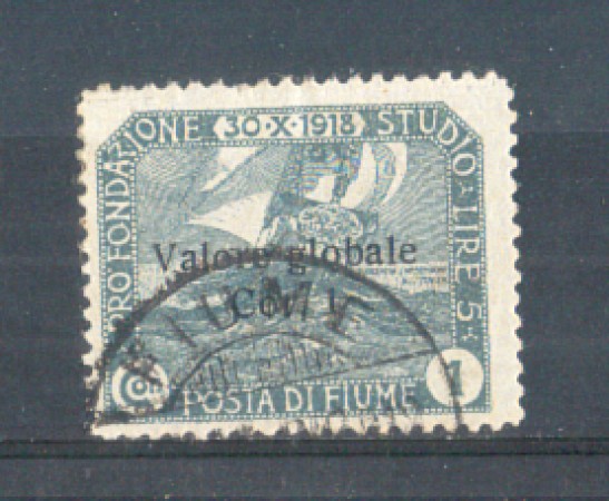 1919 - LOTTO/FIU97U - FIUME - 1 CORONA ARDESIA  USATO