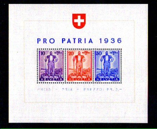 1936 - LOTTO/10632L - SVIZZERA - PRO PATRIA DIFESA NAZIONALE - FOGLIETTO  LING.