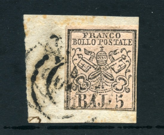 STATO PONTIFICIO - 1852 - LOTTO/23432 - 5 BAJ ROSA - USATO