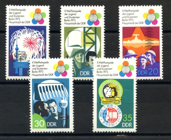 1973 - GERMANIA DDR - FESTIVAL GIOVENTU' 5v. - NUOVI - LOTTO/36461